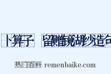 卜算子·留赠镜湖纱造句是什么意思的图片